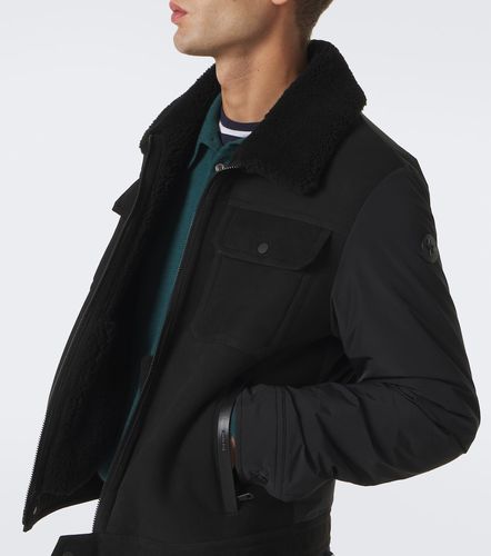 Veste doudoune en daim et shearling - Moncler - Modalova