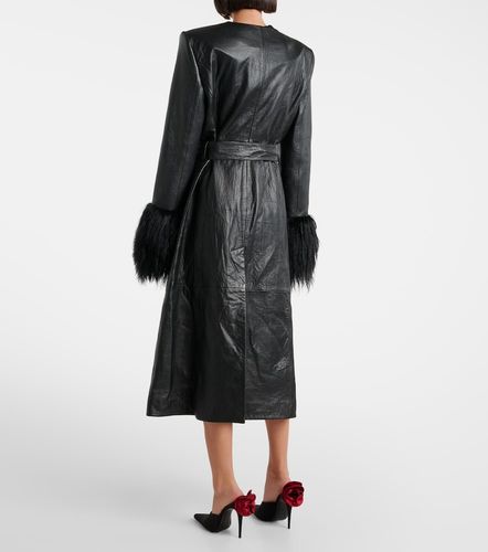 Manteau en cuir à finitions en peau lainée - Magda Butrym - Modalova