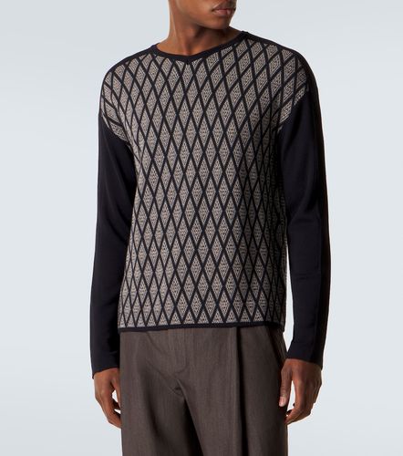 Pull en jacquard de laine et cachemire - Giorgio Armani - Modalova