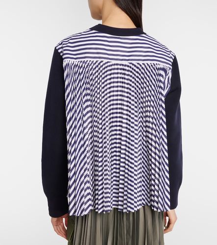 Sweat-shirt rayé en coton mélangé - Sacai - Modalova