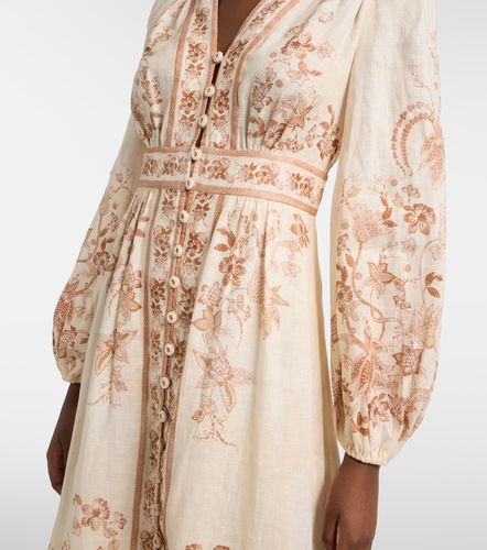 Robe midi Indra en lin à fleurs - Zimmermann - Modalova
