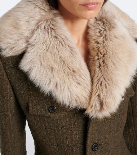 Veste en laine mélangée et shearling - Saint Laurent - Modalova