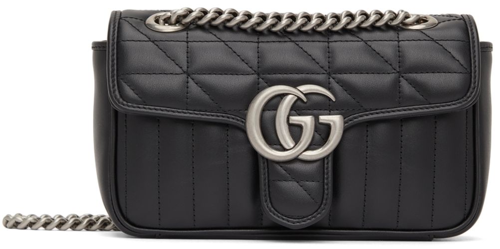 Mini sac à bandoulière Marmont 2.0 noir en cuir à logo - Gucci - Modalova