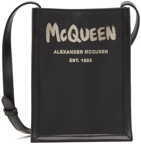 Mini sac messager noir en cuir - Alexander McQueen - Modalova