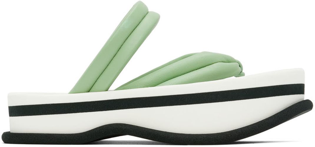 Sandales vert et blanc en cuir - Dries Van Noten - Modalova