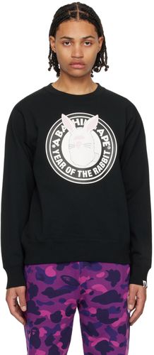 Pull molletonné noir à col ras du cou - BAPE - Modalova