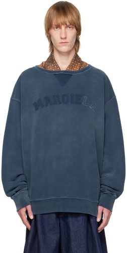 Pull molletonné bleu à appliqué à logo - Maison Margiela - Modalova