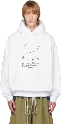 Pull à capuche blanc à logo brodé - Maison Margiela - Modalova