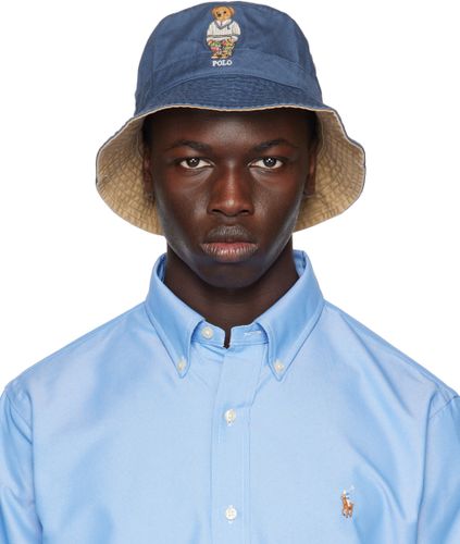 Chapeau bob bleu à ourson Polo Bear - Polo Ralph Lauren - Modalova