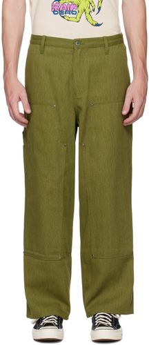 Pantalon utilitaire kaki à empiècement aux genoux - Brain Dead - Modalova