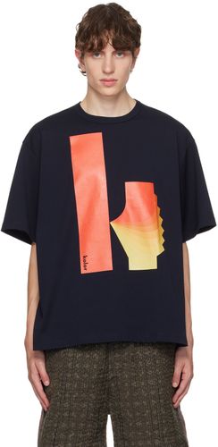 T-shirt bleu marine à image à logo imprimée - Kolor - Modalova