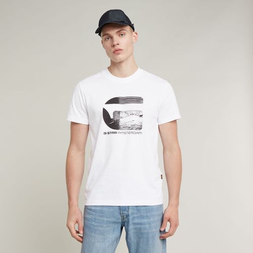 T-Shirt Amsterdam - Blanc - Hommes - G-Star RAW - Modalova