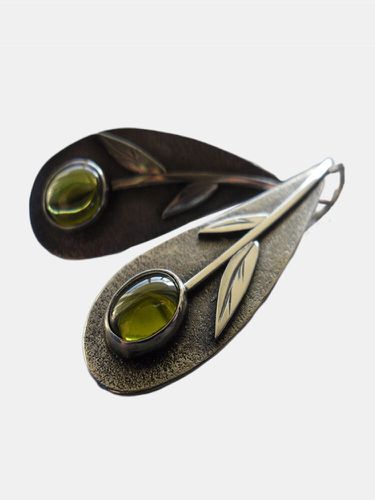 Boucles d'oreilles émeraude olive feuille de métal Vintage boucles d'oreilles goutte d'eau géométrique bijoux ethniques - Newchic - Modalova