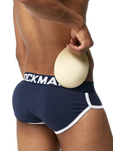Slip fesses liftantes sexy en coton à taille basse effet patchwork avec pochette convexe en U - jockmail - Modalova