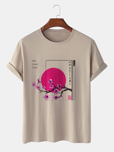 T-shirts à manches courtes en coton imprimé japonais en fleurs de cerisiers - ChArmkpR - Modalova