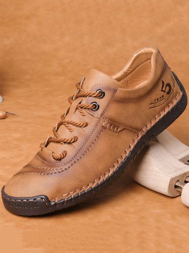S à la main cousant en cuir microfibre antidérapant Soft chaussures décontractées confortables à lacets - Menico - Modalova