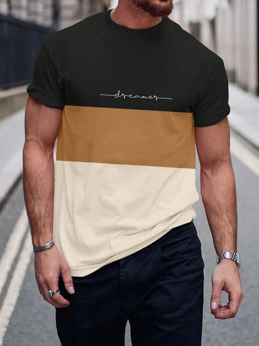 T-shirts décontractés à manches courtes en patchwork de blocs de couleurss - Newchic - Modalova
