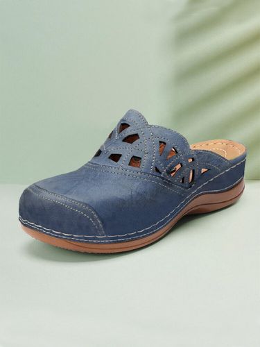 Pantoufles à bout fermé de couleur unie, sandales compensées légères et confortables - Lostisy - Modalova
