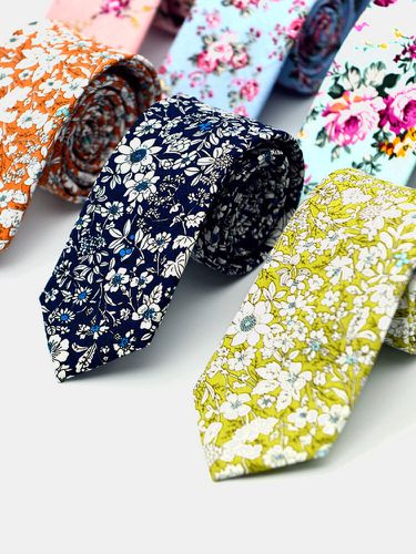 Cravates florales d'impression de coton de mariagess costume cravates maigres cravate de marié cor - Newchic - Modalova