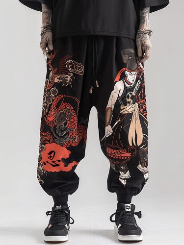 Pantalon ample décontracté à imprimé de peinture de figurine Ninjas - Newchic - Modalova
