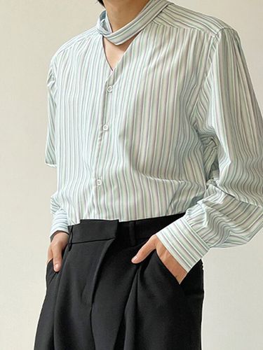 Chemise à manches longues à rayures et nœud papillon du Japon - INCERUN - Modalova