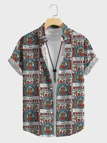 Chemises boutonnées à manches courtess Circus Monkey Print Hiver - ChArmkpR - Modalova