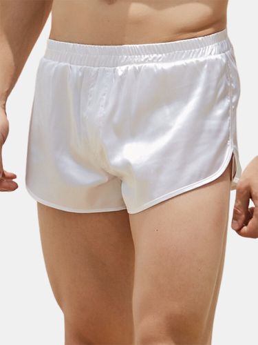 Men Faux Silk Comfortable Casual Home Pants Loose Plus Size Mini Arrow Underwear Shorts - Newchic - Modalova