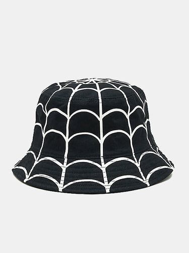 Unisex Cotton Spider Web Design Casual Ourdoor Sunshade Foldable Flat Caps Bucket Hats - Collrown - Modalova