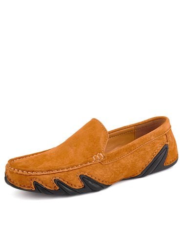 Men Pigskin Leather Driving Shoes Slip On Casual Loafers - Menico - Modalova
