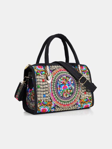Embroidered Crossbody Bag for Women Casual Ethnic Shoulder Bag Multicolor Handbags Purse Vintage Tote Bag for Ladies - Socofy-1 - Modalova