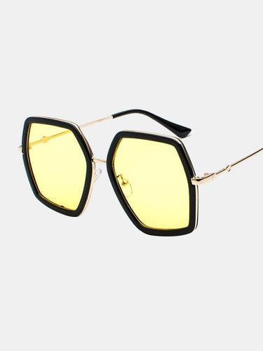 Men's Woman's Multicolor Square Frame Sunglasses Metal Frame Sunglasses - Newchic - Modalova