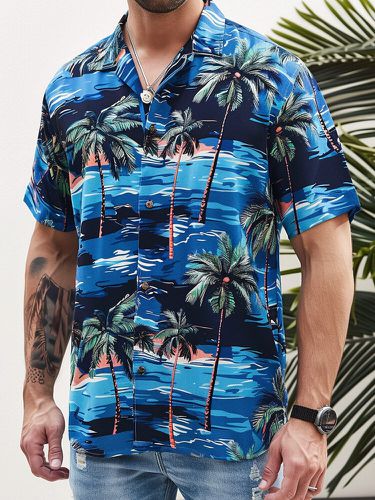 Chemises décontractées à manches courtess avec imprimé paysage tropical - Newchic - Modalova