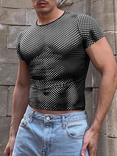 T-shirt à manches courtes en tricot imprimé à poiss - INCERUN - Modalova