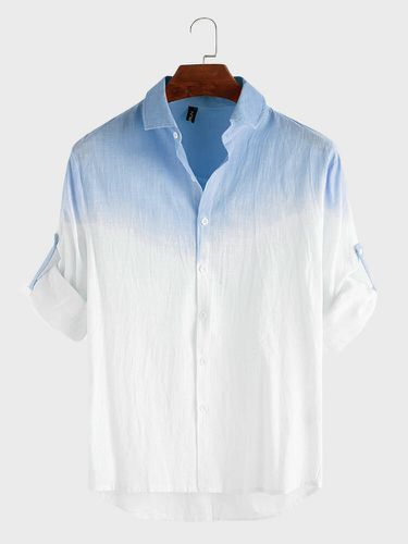 Chemise décontractée à manches longues en coton à imprimé dégradés - INCERUN - Modalova