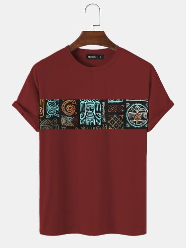 T-shirts à manches courtes à col rond et motif tribals - Mensclo - Modalova
