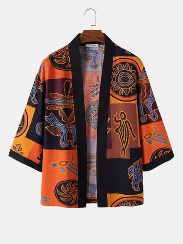 Kimono en coton à bordures contrastées Totem ethniques - ChArmkpR - Modalova