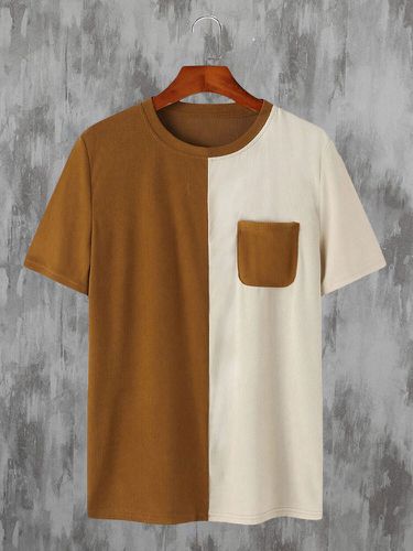 T-shirts à manches courtes avec poche poitrine aux couleurs contrastéess - Newchic - Modalova