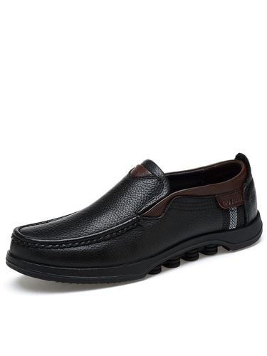 Men Cow Leather Non Slip Large Size Slip On Soft Sole Casual Shoes - Menico - Modalova