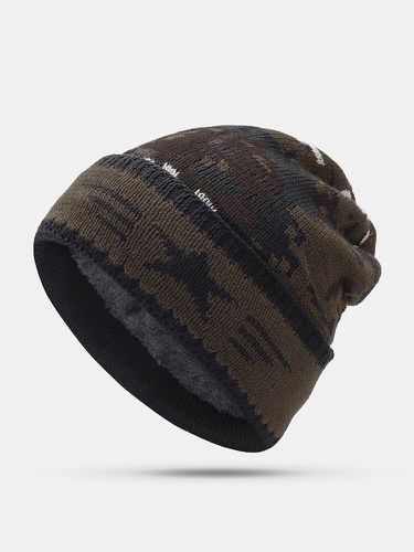 Bonnet en peluche en laine de camouflages Vintage Good Elastic Vintage Warm Winter Caps - Newchic - Modalova