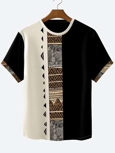 T-shirts à manches courtes ethniques à motif géométrique vintages - Newchic - Modalova
