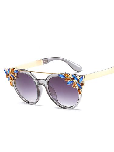 Women Cat Eye Anti-UV Sunglasses Vintage Brand Designer Crystal Diamond Frame Sunglasses - Newchic - Modalova