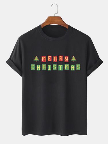 T-shirts à manches courtes et col ronds avec lettres de Noël et hiver - ChArmkpR - Modalova