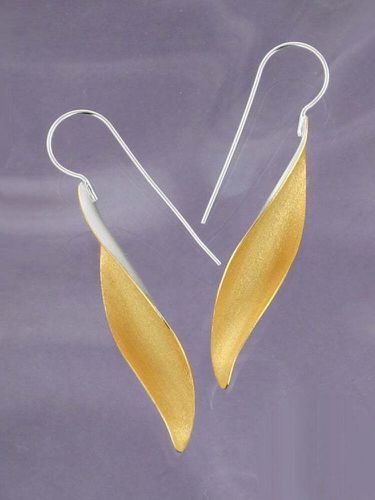Boucles d'oreilles de séparation en forme de feuille de personnalité vintage 925 longues torsadées - Newchic - Modalova