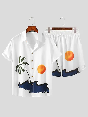 Ensemble de chemises à imprimé Sunset Beachs - INCERUN - Modalova