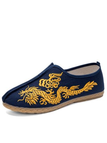 S Ethnic Dragon Brodé Soft Soled Old Peking Shoes - Newchic - Modalova
