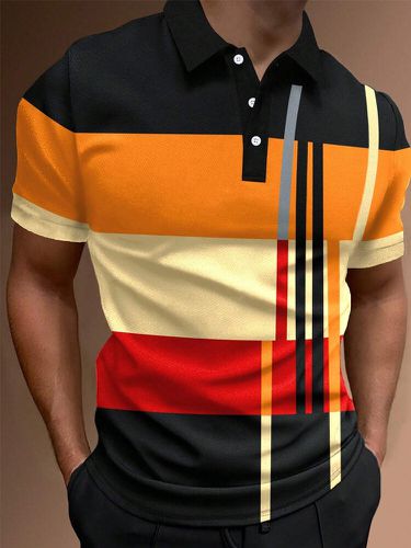 Chemises de golf dÃ©contractÃ©es Ã  manches courtess Color Block Patchwork - Newchic - Modalova