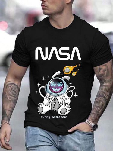 T-shirts décontractés à manches courtes à motif d'astronaute de dessin animés - Newchic - Modalova