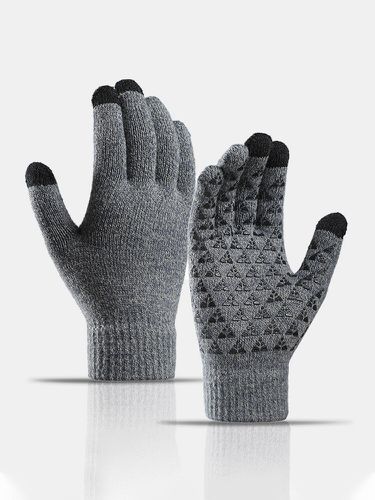 Gants unisexes tricotés Plus en velours résistant au froid et à la chaleur à écran tactile - Newchic - Modalova