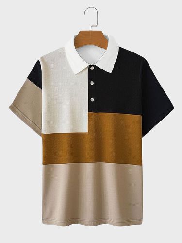 Chemises de golf Ã  manches courtes en patchwork de blocs de couleurss - Newchic - Modalova