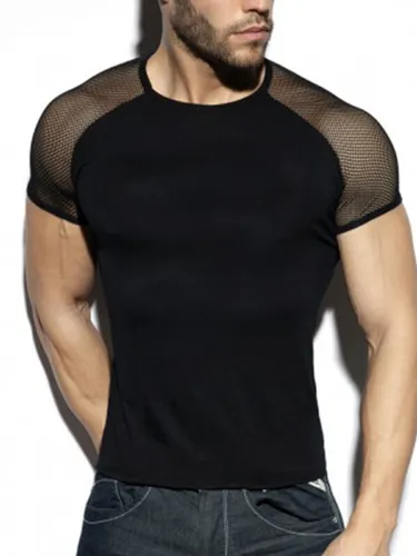 T-shirt à manches courtes en maille patchwork sexys - INCERUN - Modalova